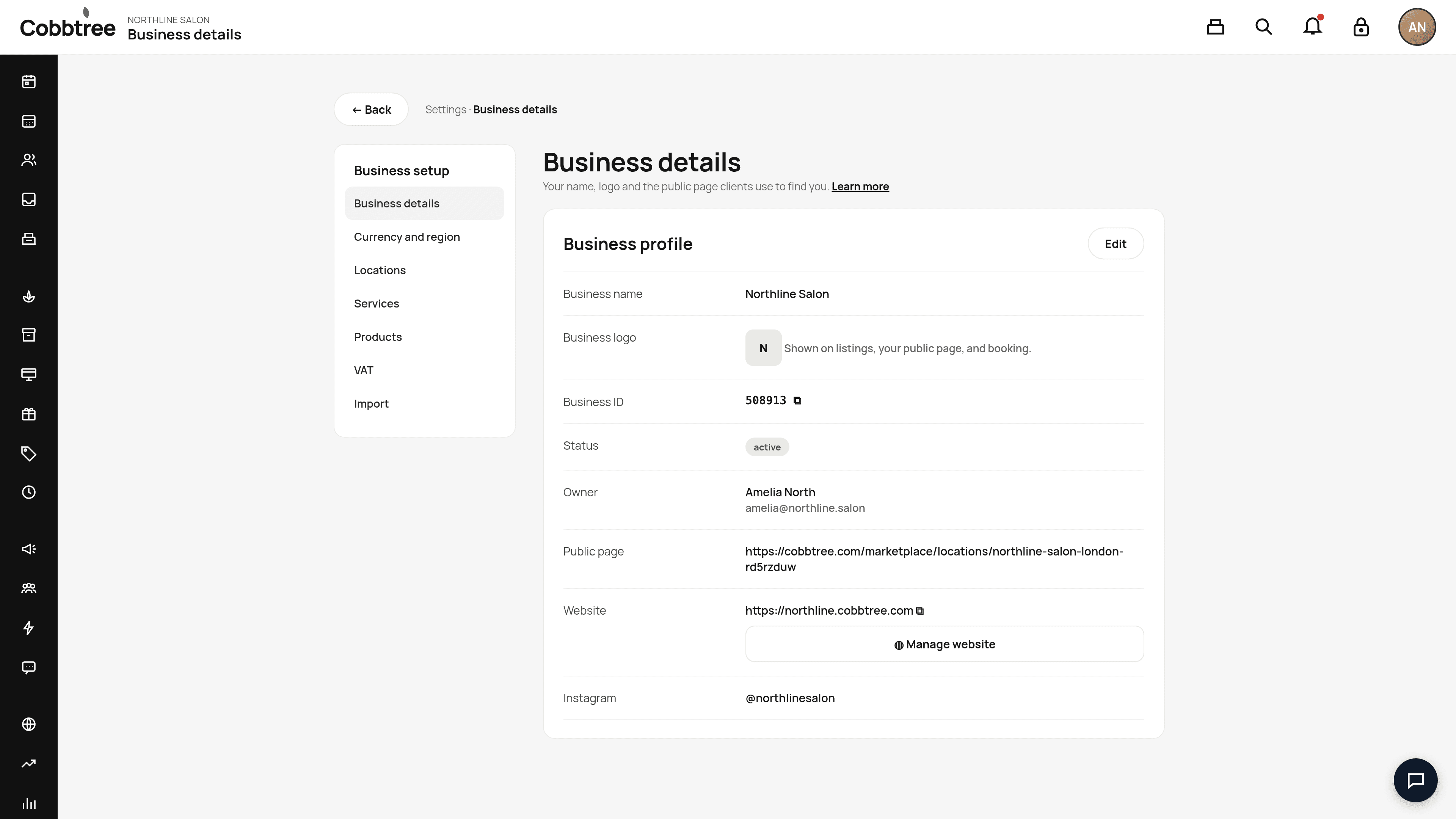 Business details