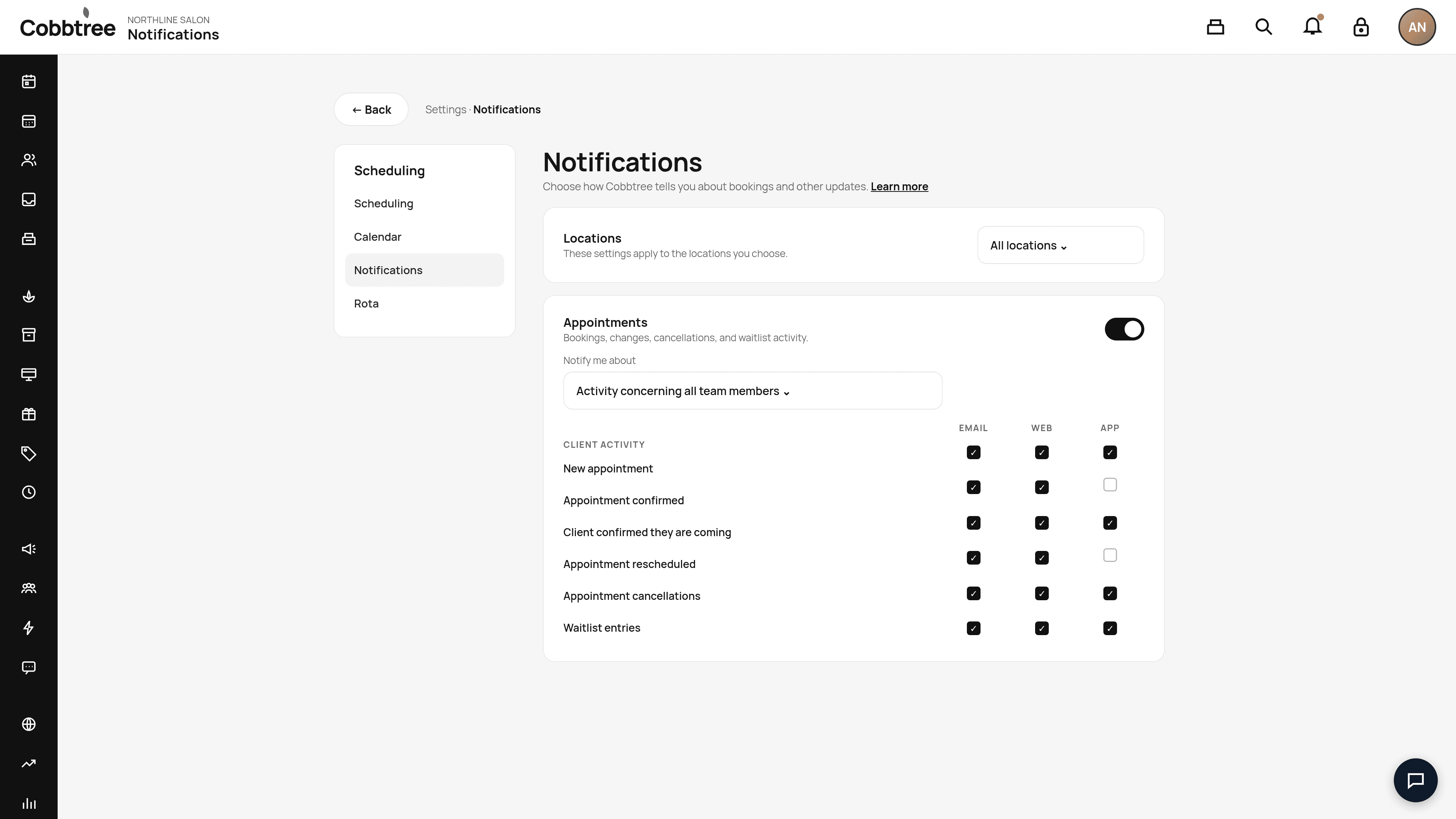 Settings → Notifications